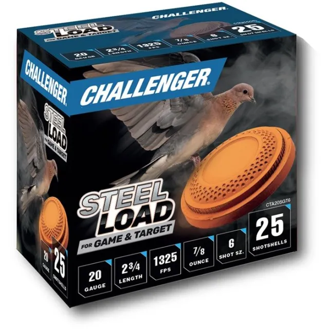 Challenger CTA20SGT6 20 Gauge 2-3/4" 7/8oz #6 Steel Shot 250/Case