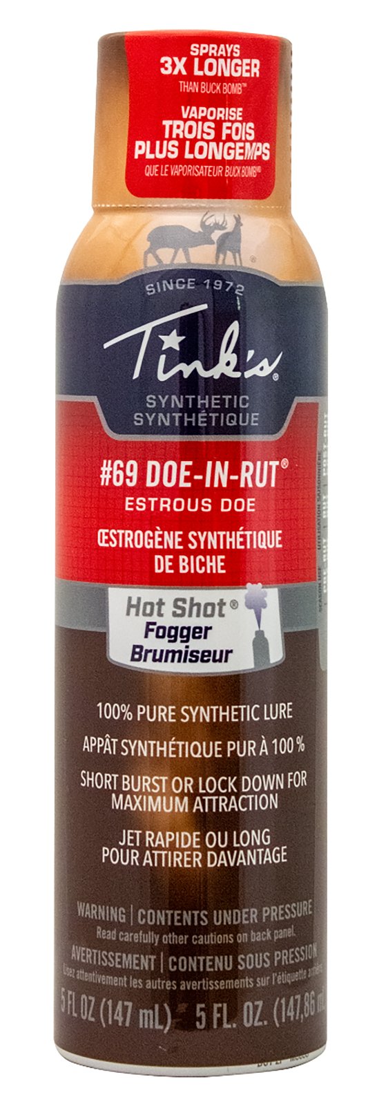Tink's Synthetic #69 Doe-In-Rut Scent Fogger, Adjustable Spray, Long-Range Deer Attractant, 5 oz Can, W5271 BL Model - TINK'S SCENTS