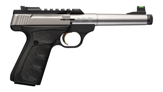 Browning 051618490 Buck Mark Camper URX SR 22 LR 5.9" Matte Stainless/ Black Frame Semi-Auto Pistol - Browning - .22 LR