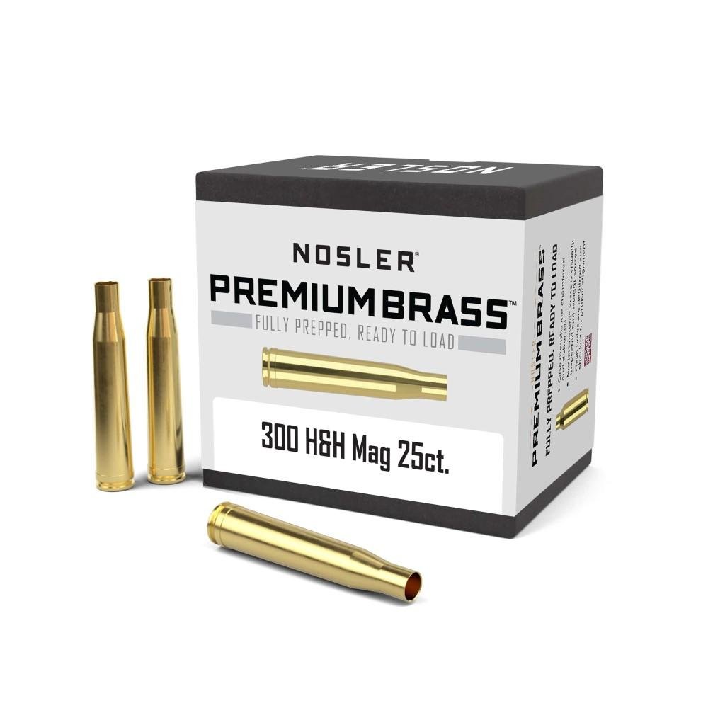 Nosler Unprimed Brass Rifle Cartridge Cases .300 H&H 25 Count - Nosler - 300 H&H MAGNUM