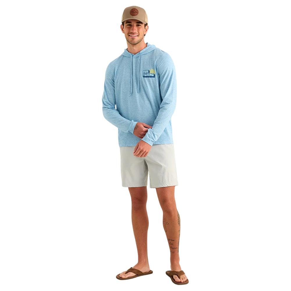 Huk Drift Long-Sleeve Hoodie Shipyard Heather L Performance - Marolina DBA HUK