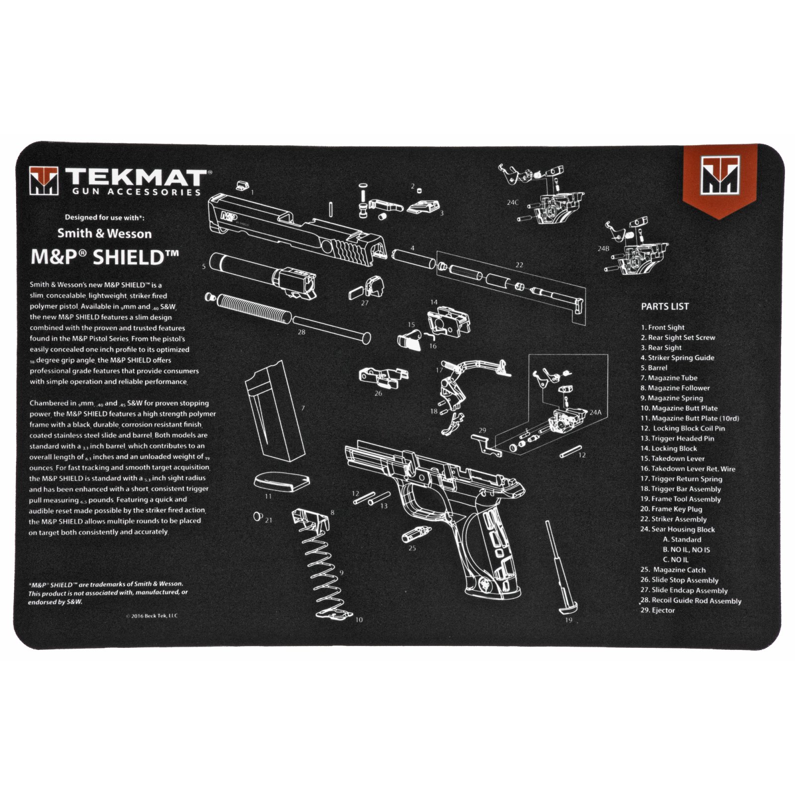 Buy TekMat 11x17 Gun Cleaning Mat Smith & Wesson Shield online