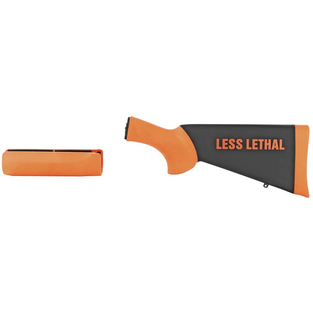 Hogue 08742 12GA 16.5In OverMolded Stock & Forend Orange Less-Lethal - Hogue