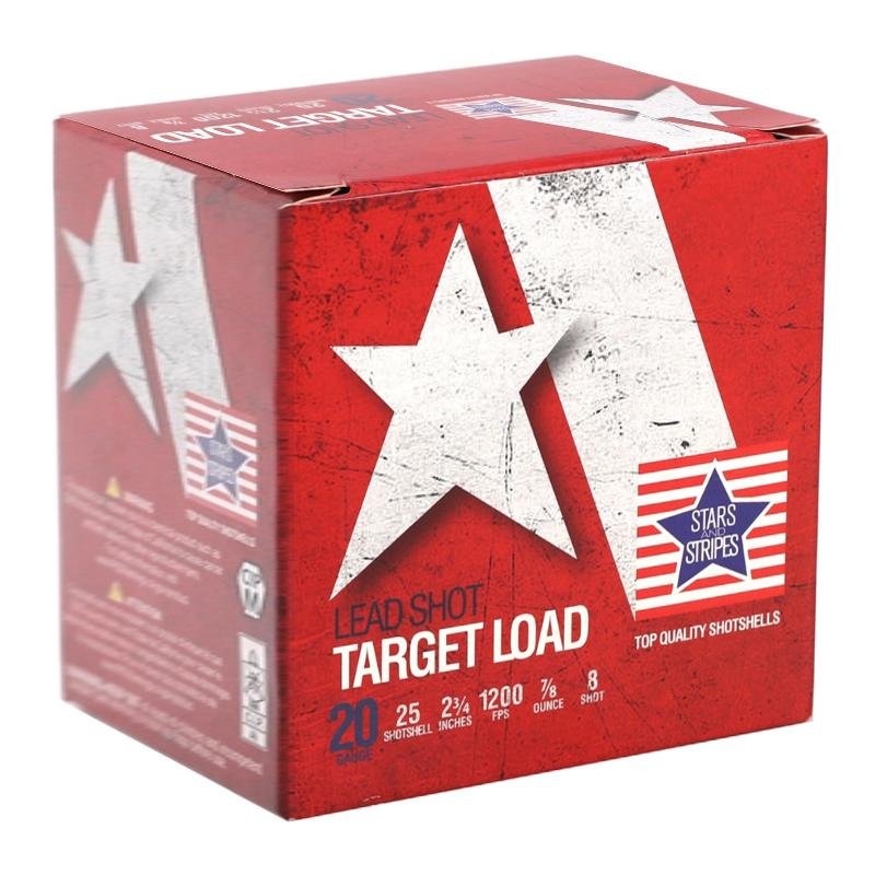 Buy Star and Stripes Target Load Shotshells 20ga 2-3/4 7/8oz #8 1200 fps 25/ct online