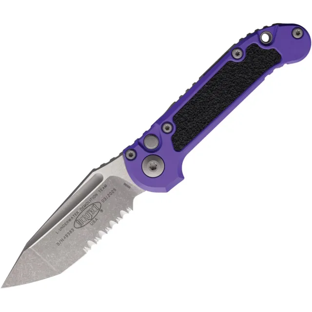 Microtech LUDT G3 3.5 In TNT/PS/APOC Purple Alu Hndl T/E Serrate - MICROTECH for sale at Iron and Lace