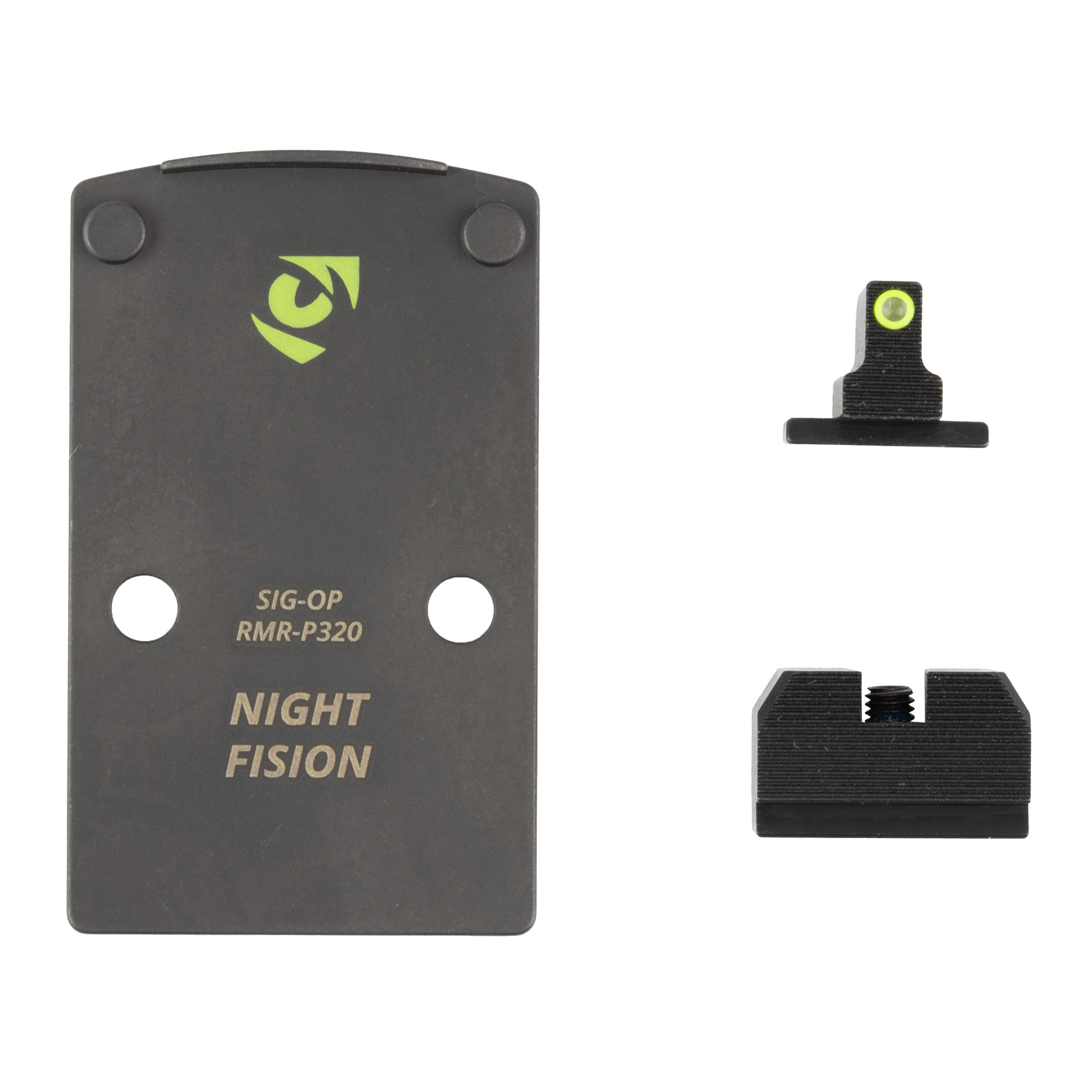 Night Fision Optic Plate + Backup Sight Combo Yellow Front Night Sight - Night Fision
