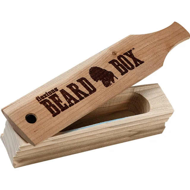 Flextone FLXTK118 Beard Box Turkey Call, Black Cherry Lid, Poplar Base - Flextone