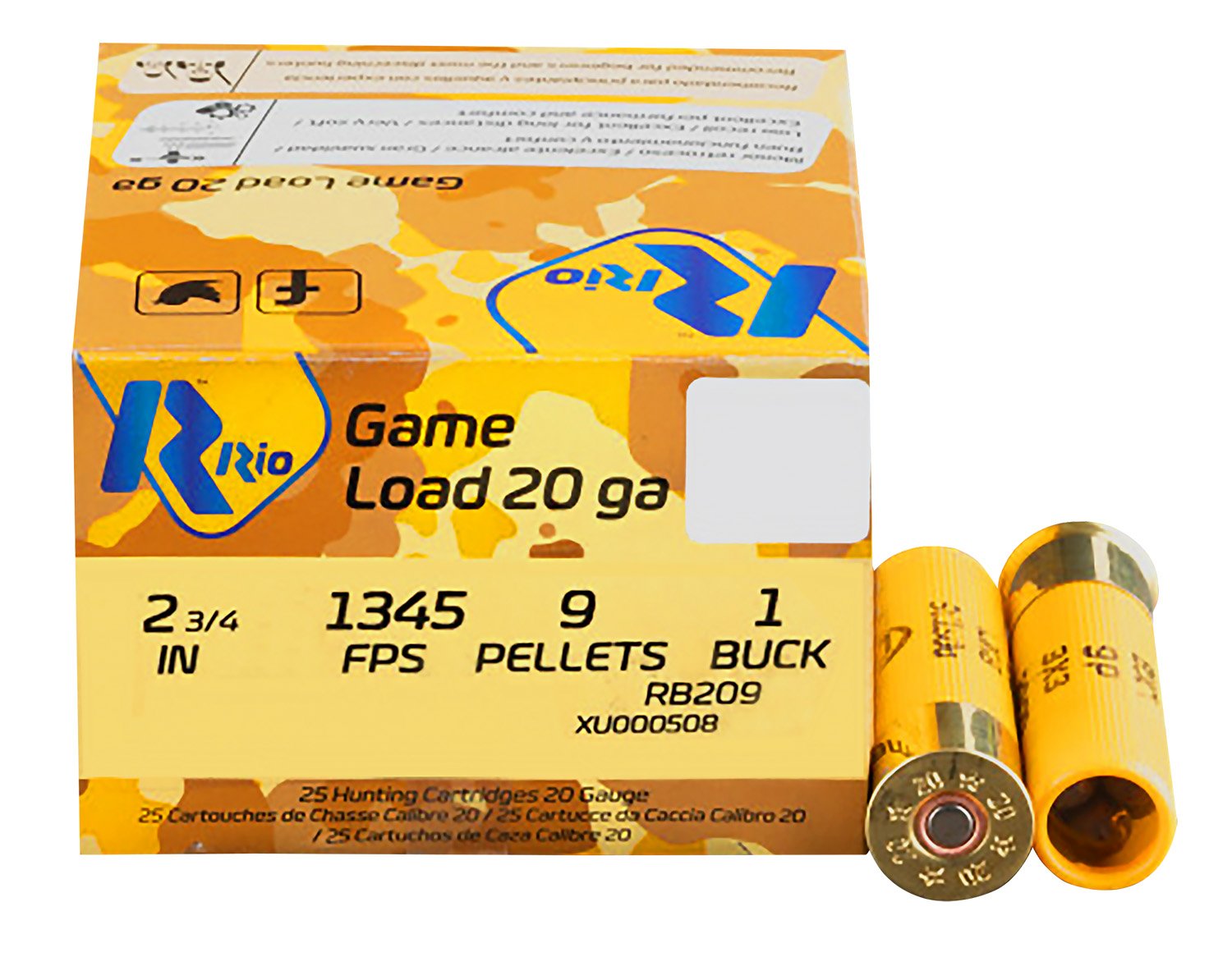 Rio Ammunition RB209 Royal Buck 20ga 2.75" 1 1/8oz 0 Buck 25/Box - Rio Ammunition - 20 Gauge