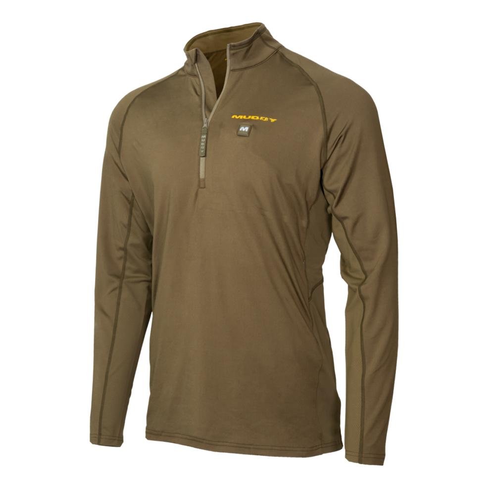 Muddy MUD-HT-QZ-CL-2X Nucleus Heated Quarter Zip Shirt Brown Clay 2XL - GSM Outdoors