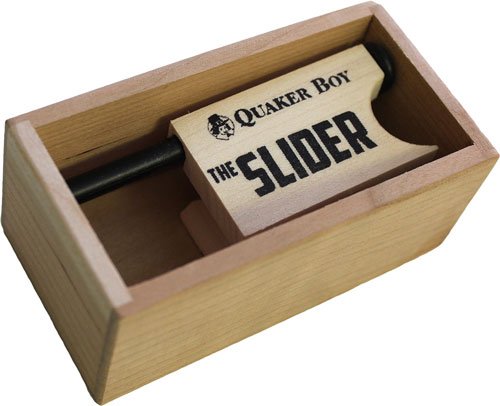 Quaker Boy The Slider Turkey Box Call - Compact, Silent Carry, Ergo Finger Hole, One Hand Operation - Quaker Boy