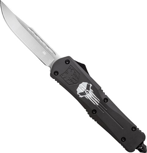 CobraTec FS3 OTF Black Punisher 3.5" D2 Steel LBPUNFS3DNS - CobraTec Knives
