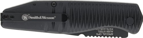 Smith & Wesson 1215357 Folding Knife Plain Push Button Blade - Smith & Wesson