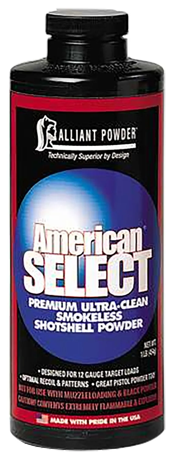 Alliant American Select Powder 1 lb - Premium Smokeless Powder for 12 ga. Target & Cowboy Action Handgun Loads