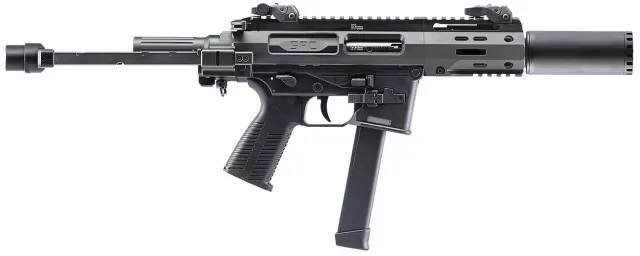 B&T 500003SDGTB SPC9 SD 9mm 33+1 4.5" RBS Suppressor Black Polymer