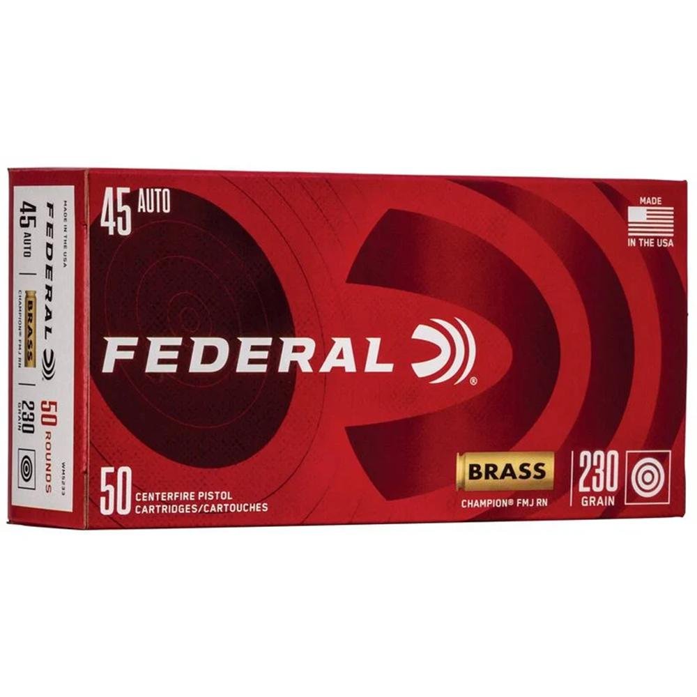 Federal Premium Champion Training 45 Auto 230gr FMJ 50 Rounds WM5233 - Federal Premium Ammunition - 45 ACP