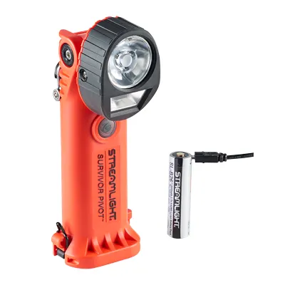 Streamlight Survivor Pivot USB Orange Rechargeable LED Flashlight - Streamlight