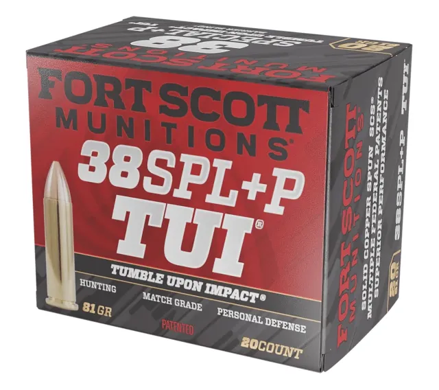 Buy Fort Scott Munitions 38+P081SCV 38 Special+P 81gr Solid Copper Ammo 20ct online