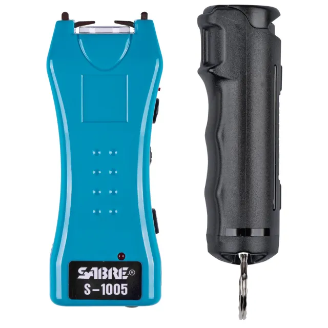 Buy SABRE Stun Gun & Pepper Spray Kit Turqouise w/ Flashlight online