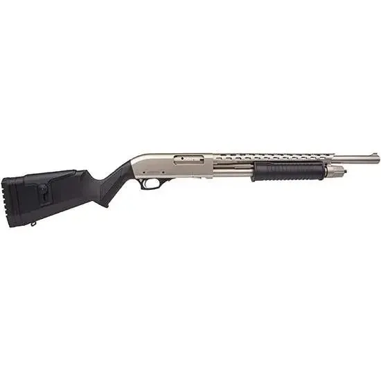 ROCK ISLAND ARMORY All Gens 12Ga 18.5in 5rd Nickel Pump-Action Shotgun AGM5 - Rock Island Armory - 12 GAUGE