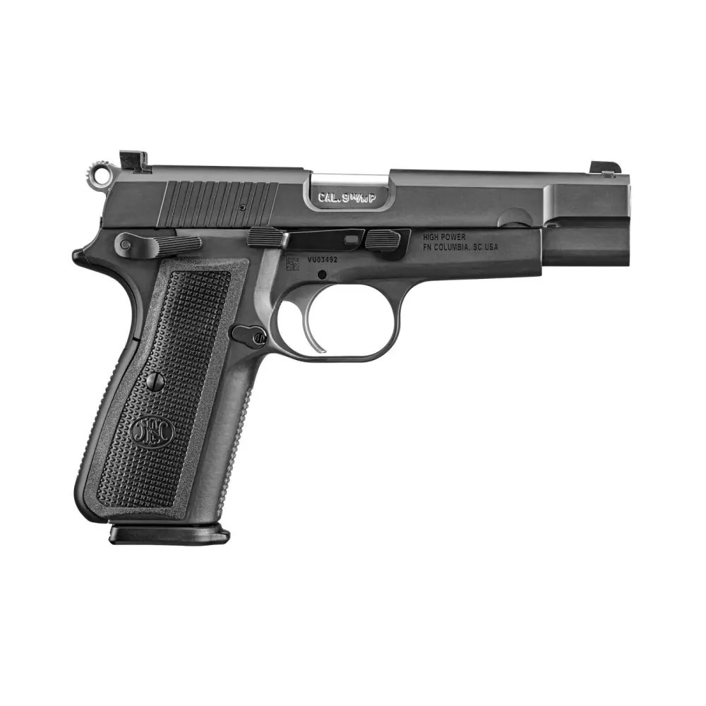 FN 66101115 High Power 9mm Luger 4.7" Black Target Crown Steel Barrel, PVD Serrated Slide - FN America - 9mm