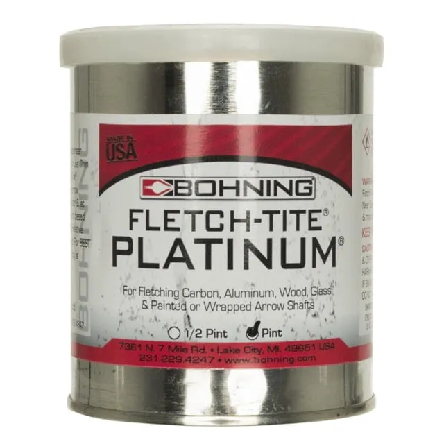 Bohning Fletch-Tite Platinum 1 pt. - Model 1356, Clear - Bonds feathers and vanes to all type of shafts, durable and water resistant.