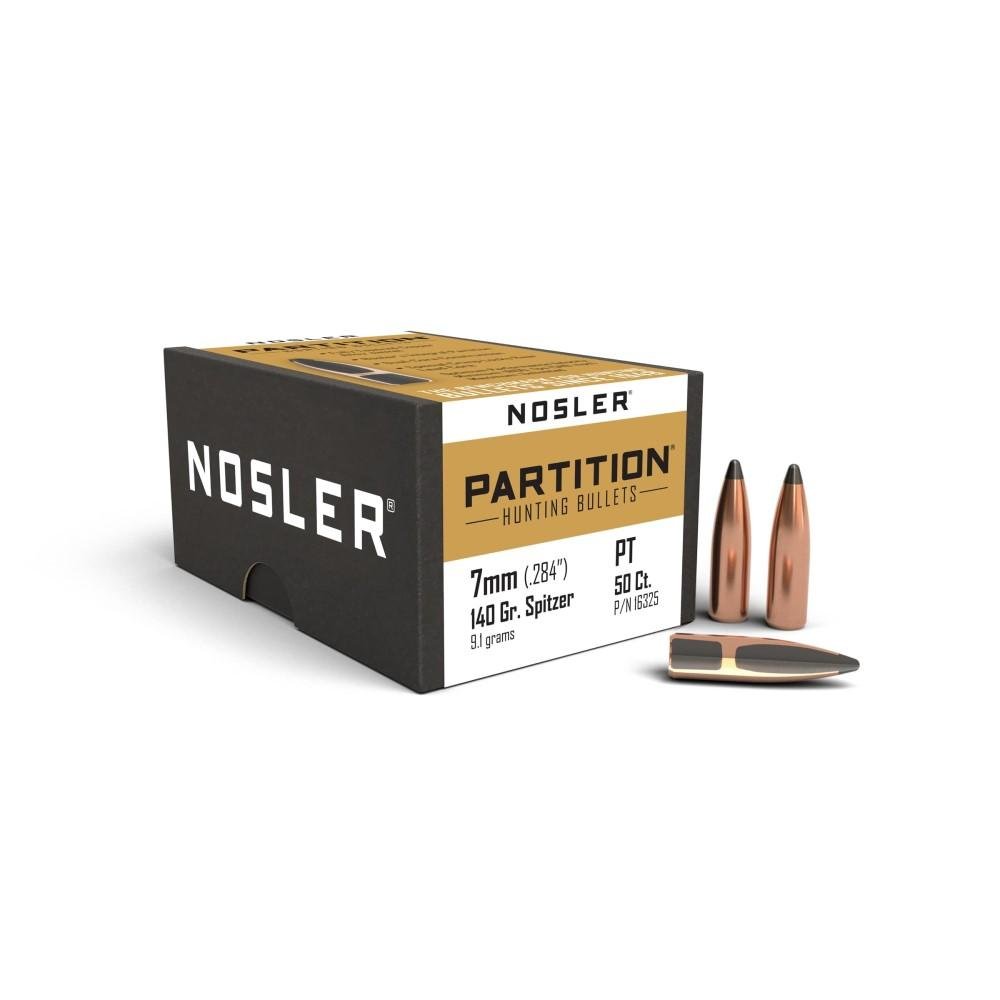 Nosler NOS 16325 7mm 140gr Partition Bullets Spitzer Point 50ct - Nosler - 284 CALIBER