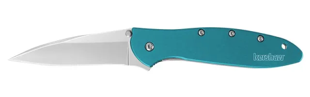 Buy Kershaw 1660TEAL Leek 3" Folding Drop Point Plain Bead Blasted 14C28N... online