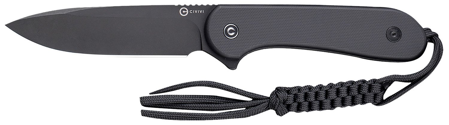 CIVIVI C2105A Elementum 3.98" Fixed Blade Black G10/Black D2 Knife - CIVIVI