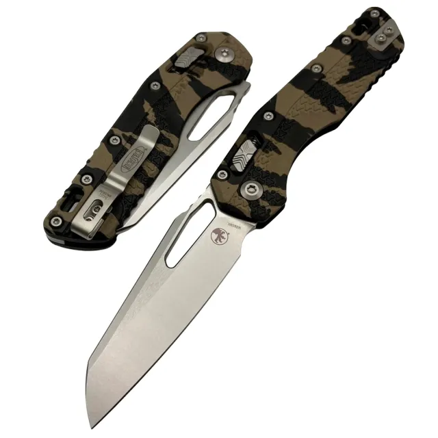 Microtech MSI 210T-10PMTRC 3.88 In Wharncliff Stonewash Tiger Camo - MICROTECH