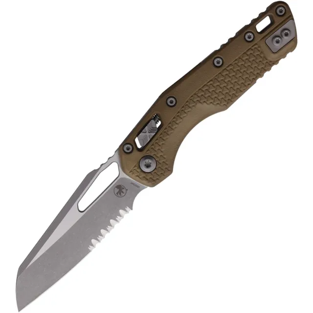 Microtech MSI 3.88 In Wharncliffe Partial Serrated Dark Earth Apocalyptic - MICROTECH