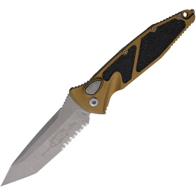 Microtech Socom Elite 161A-11APTA 3.98 In Tan Apocalyptic Part Serrated