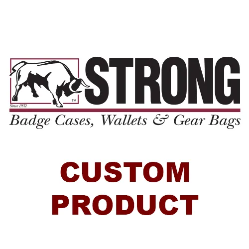 Strong Leather Side Open Badge Case Duty Plain Black Leather