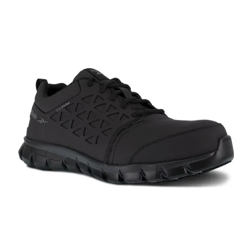 Reebok Sublite Cushion Work Shoe Composite Toe Black Slip-Resistant