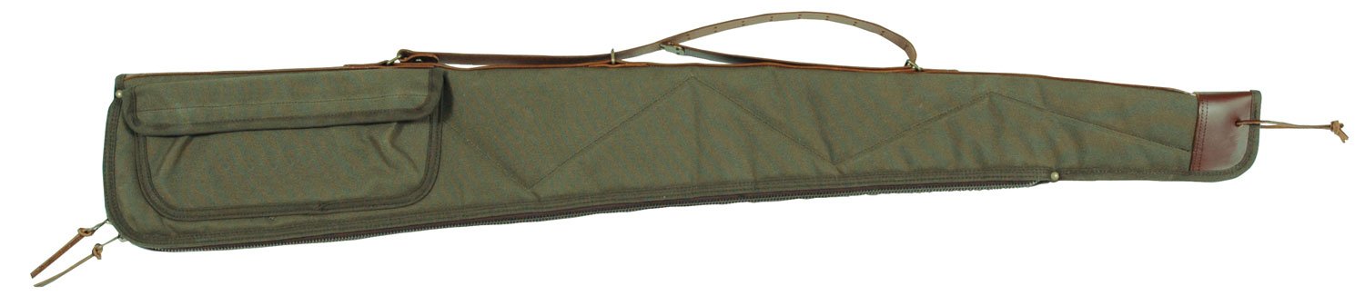 Buy Bob Allen 14533 Green Canvas Shotgun Case 44" with Leather Strap online