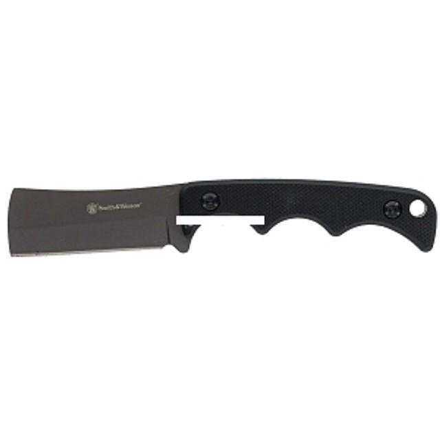 Buy Smith & Wesson H.R.T. Cleaver Neck Fixed Knife 2 Cleaver Blade Black with Nylon Sheath online