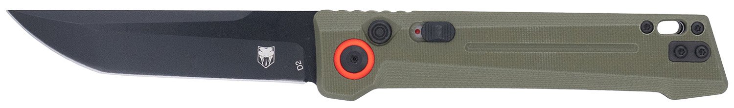 CobraTec Inferno OTF 3.5 In Tanto Plain D2 OD Green Handle - Cobra Enterprises of Utah