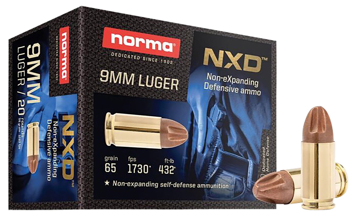 Buy Norma 611140020 9mm Luger 65gr Self Defense Ammo 20 Rounds online