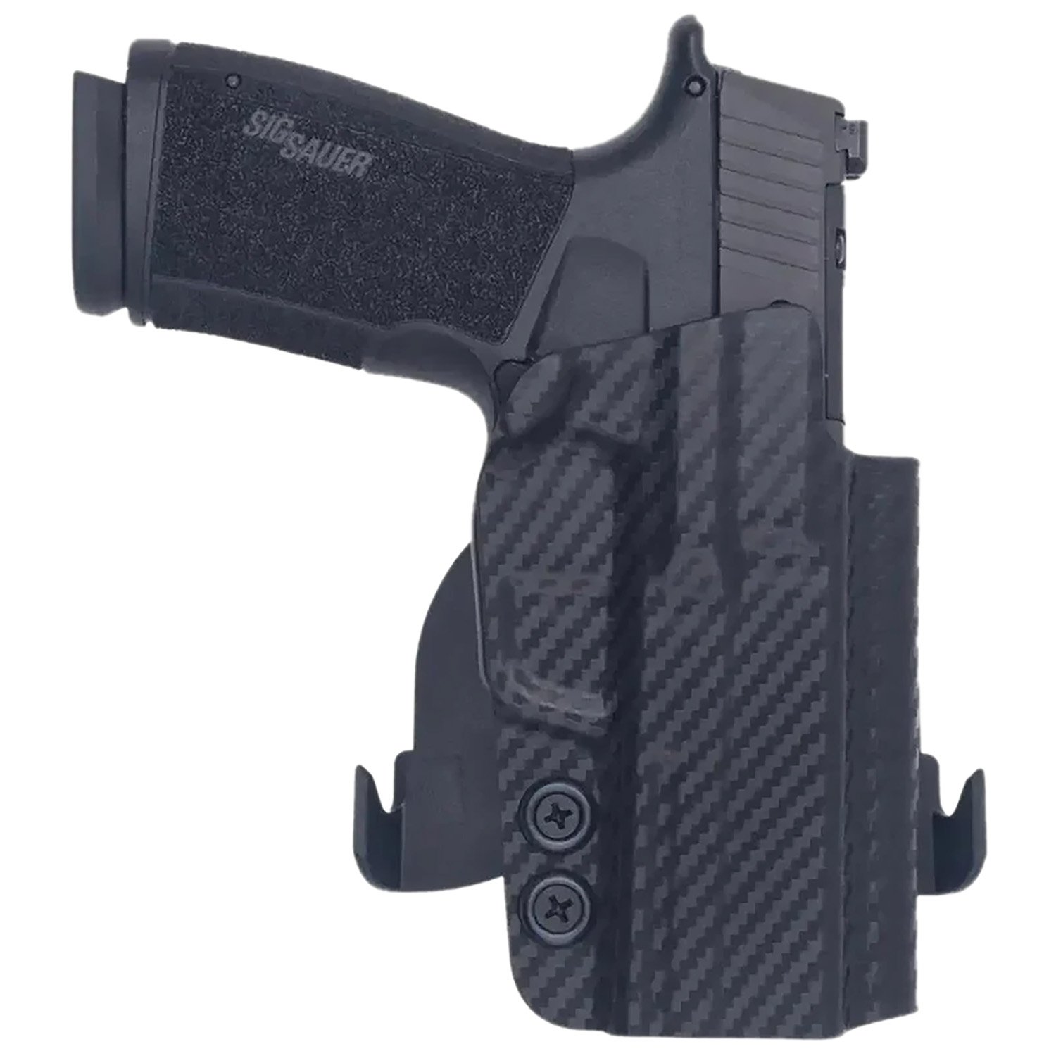 Rounded Gear SSRP365XMACROTLR7SUBCF Paddle Holster OWB Black Carbon Fiber Kydex Fits Sig P365 X Macro Right Hand - ROUNDED