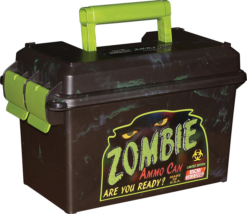 MTM Case-Gard AC50Z Ammo Can 50 Cal Polypropylene Black Zombie Green - MTM Case-Gard