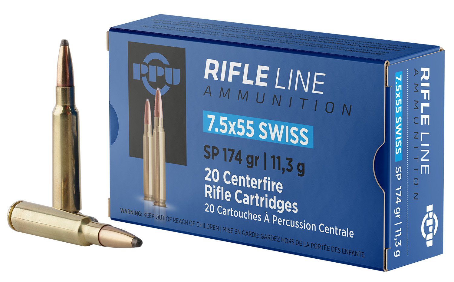 Prvi Partizan PP7SS 7.5x55mm Swiss 174gr Soft Point 20/Box Ammo - Prvi Partizan - 7.5x55mm Swiss
