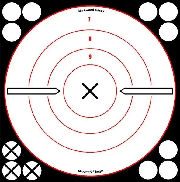 Birchwood CASEY Shoot-N-C 8in White/Black Bulls-Eye Targets 6-Pack (34802) - Birchwood Casey - 8"