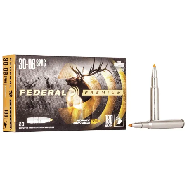 Federal Premium Trophy Bonded Tip 30-06 Springfield 180 Grain 20 Rounds - Federal Premium Ammunition - 30-06 Springfield