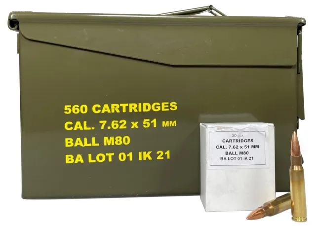IGMAN 7.62x51mm M80 147gr 560-Rounds Can 28x20 - GO - 7.62x51mm