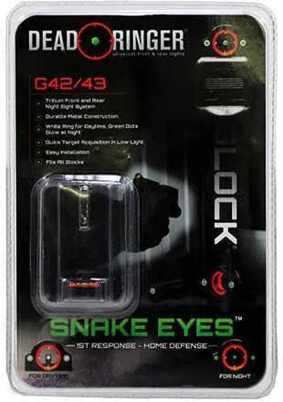 DEAD RINGER SNAKE EYES GHOST RING GP FRONT/REAR GLOCK 42 TRITIUM GLOCK NS GRN/GRN