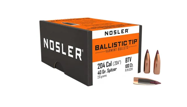 Nosler 52111 Ballistic Tip Varmint Bullets .204 Caliber 40 Grain 100 Count - Nosler - 20 Caliber