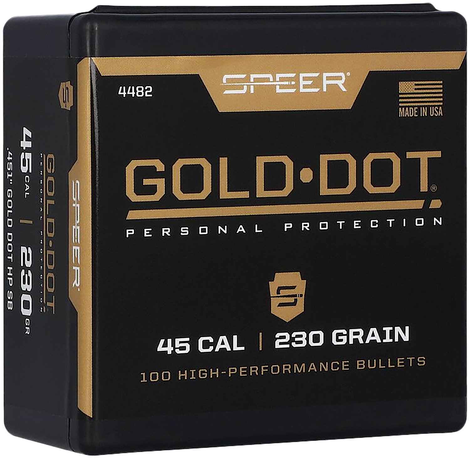 Speer Gold Dot 4482 45 Caliber 230gr Hollow Point Bullets 100/Box - Speer - 45 Caliber
