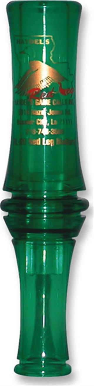 Haydel's RL99 Redleg Mallard Duck Call Double Reed Green Plastic - HAY