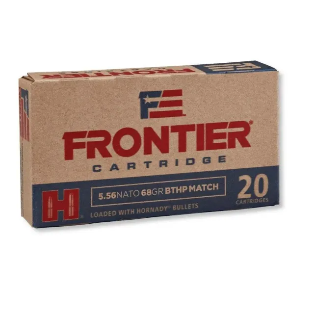Hornady Frontier NATO Rifle Ammunition 5.56mm 68 gr BTHP-MATCH 500/ct Case (25-20/ct Boxes) - Frontier Cartridge - 5.56 NATO