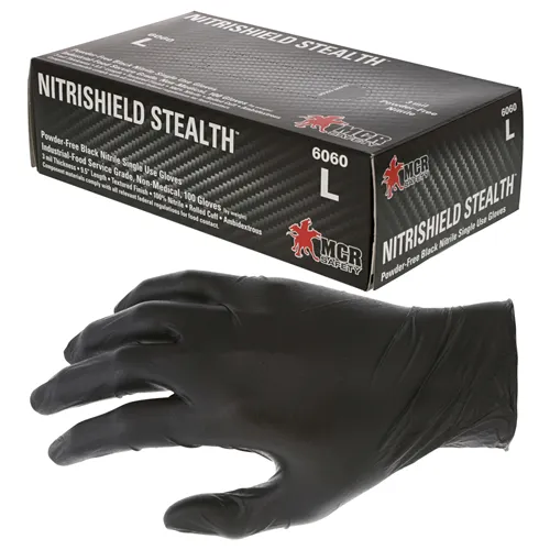 MCR Safety Nitri-Stealth Black Nitrile Gloves XL Textured - MCR Safety for sale at Smoke Wagon Firearms