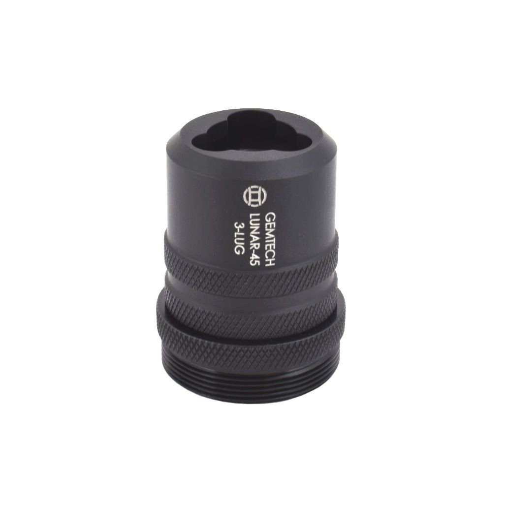 Gemtech 12199 3-Lug Mount for 9mm HK MP5 Suppressor, Black - Gemtech - 45 ACP